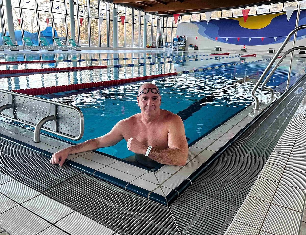 Schwimmer mit der Jahreskarte für das Freizeitzentrum, Foto von Stadtwerke Meiningen